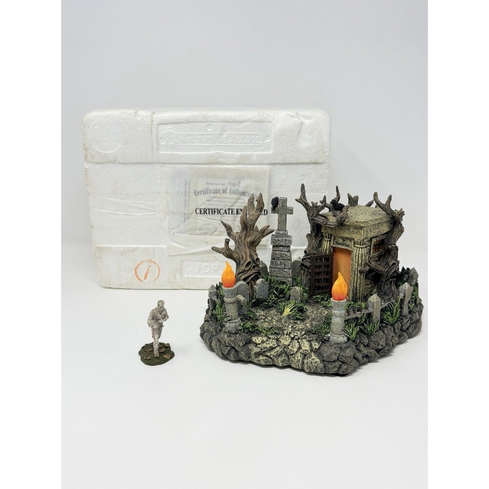 Hawthorne Village Universal Monsters The Mummy's Tomb Retired Halloween Box COA